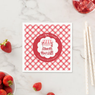 Off the Market Farmers Red Modern Bridal Shower Napkin