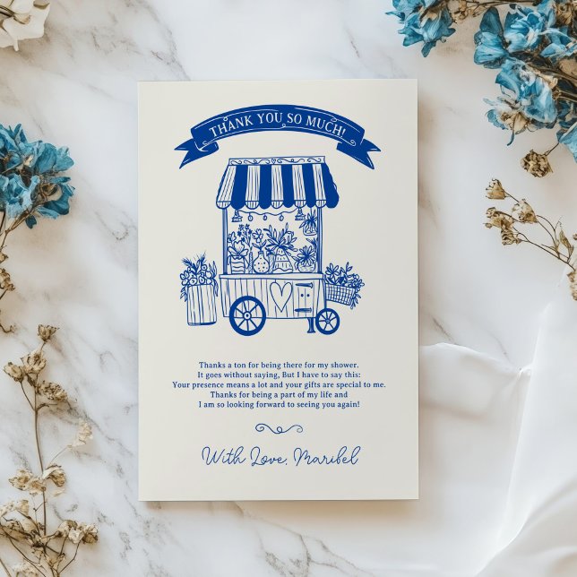 Off the market floral scribbles bridal shower thank you card (Off the market floral scribbles bridal shower thank you card)