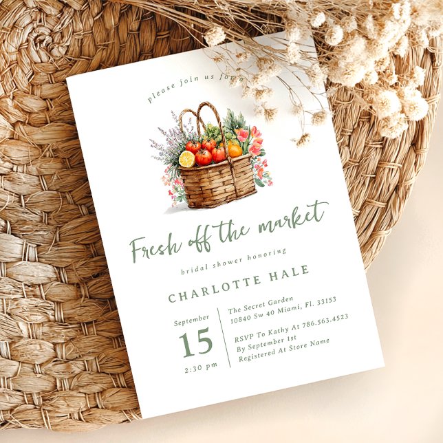 Off the Market Green Bridal Shower Invitation (Creator Uploaded)