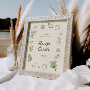 Off The Market Green Hand Drawn Recipe Poster