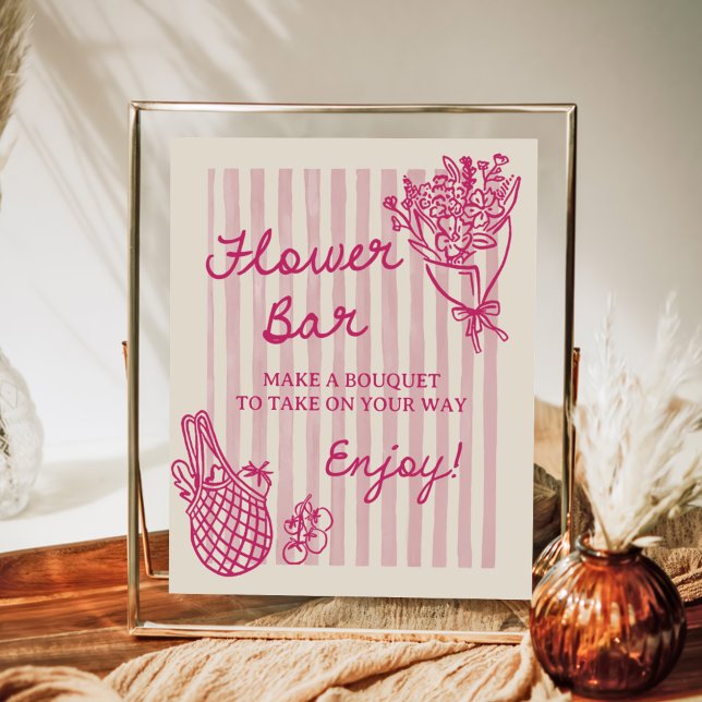 Off The Market Hand Drawn Bridal Shower Flower Bar Poster (Creator Uploaded)