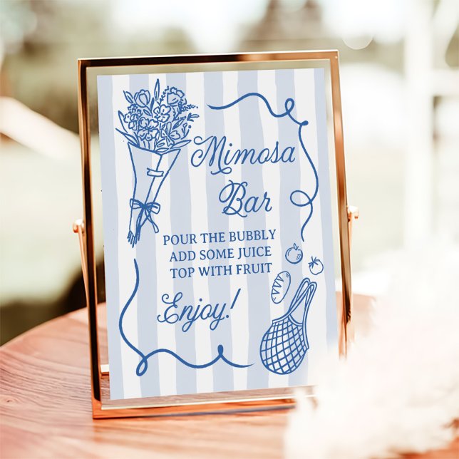 Off The Market Hand Drawn Bridal Shower Mimosa Bar Poster (Creator Uploaded)