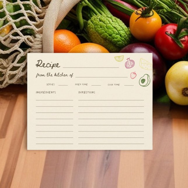 Off The Market Hand Drawn Bridal Shower Recipe Enclosure Card (Creator Uploaded)