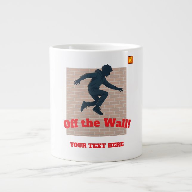 "Off The Wall" Mug with customisable name (Front)