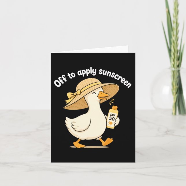 Off To Apply Sunscreen Design Card (Front)