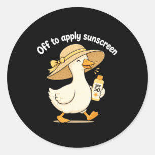 Off To Apply Sunscreen Design Classic Round Sticker