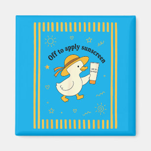 Off to Apply Sunscreen Duck Summer Beach Vacation Magnet