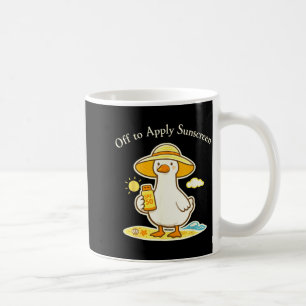 Off to Apply Sunscreen Goose Holiday Beach Trip Coffee Mug