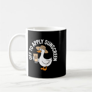 Off To Apply Sunscreen Goose Summer Beach Vacation Coffee Mug