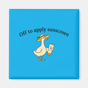 Off to Apply Sunscreen Goose Summer Beach Vacation Magnet