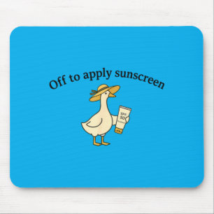 Off to Apply Sunscreen Goose Summer Beach Vacation Mouse Mat
