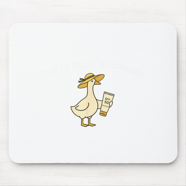 Off to Apply Sunscreen Goose Summer Beach Vacation Mouse Mat (Front)