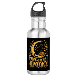 Off To Be Spooky Black Cat Moonlight Tumbler 532 Ml Water Bottle