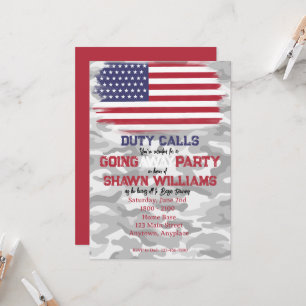 Off to Bootcamp Basic Training Party Invitation