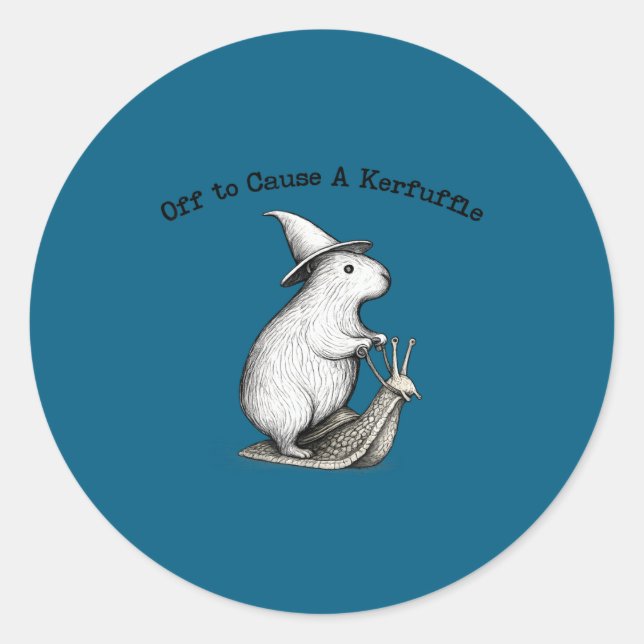 Off to cause a kerfuffle capybara meme  classic round sticker (Front)