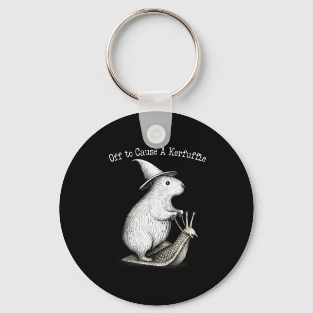 Off to cause a kerfuffle capybara meme  key ring (Front)