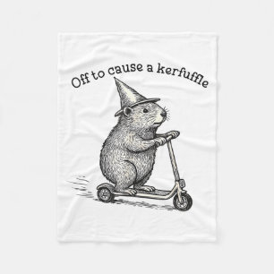 Off To Cause A Kerfuffle Capybara Scooter Chaos Fu Fleece Blanket