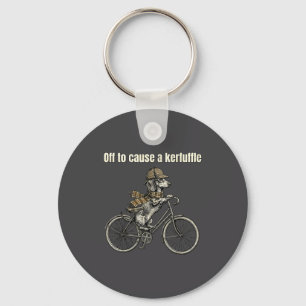 Off To Cause A Kerfuffle Dachshund Dog Funny Vinta Key Ring