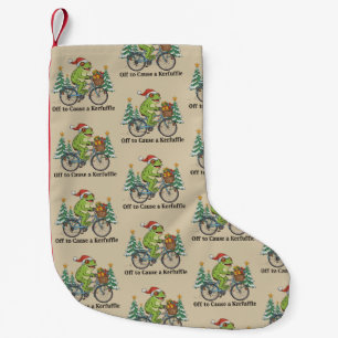 Off To Cause A Kerfuffle Frog Christmas Funny Meme Small Christmas Stocking