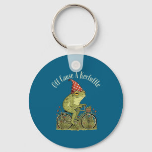 Off to cause a kerfuffle frog funny weirdcore key ring