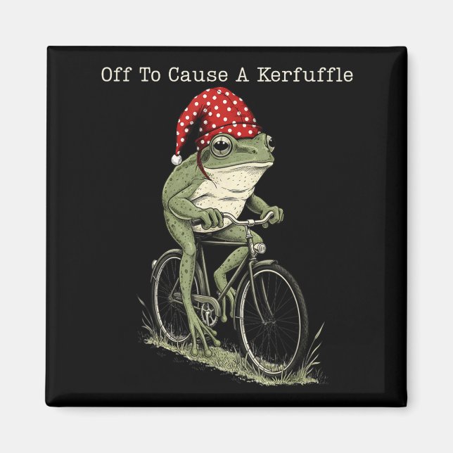 Off to Cause A Kerfuffle Frog Funny Weirdcore Magnet (Front)