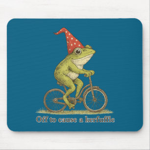 Off To Cause A Kerfuffle Frog Funny Weirore Saying Mouse Mat