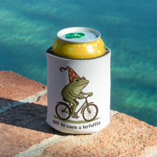 Off to Cause a Kerfuffle Frog Sarcastic Funny  Can Cooler