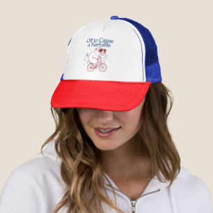 Off to Cause a Kerfuffle Funny Beaver on a Bike Trucker Hat
