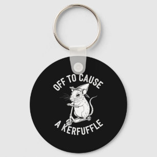 Off to cause a kerfuffle funny capybara joke meme key ring