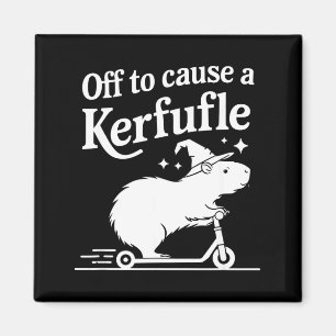Off to cause a kerfuffle funny capybara joke meme magnet