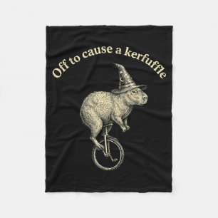 Off to cause a kerfuffle funny capybara meme  fleece blanket