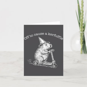 Off To Cause A Kerfuffle Funny Capybara Scooter Ch Card
