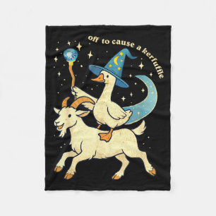 Off To Cause A Kerfuffle Funny Chaotic Weird Anima Fleece Blanket