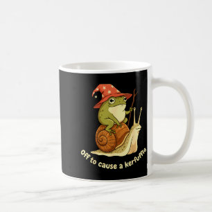 Off To Cause A Kerfuffle Funny Cowboy Frog Meme  Coffee Mug