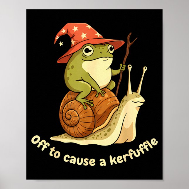 Off To Cause A Kerfuffle Funny Cowboy Frog Meme  Poster (Front)