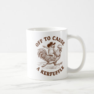 Off To Cause A Kerfuffle Funny Cowboy Frog Riding Coffee Mug