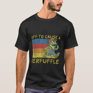 Off To Cause A Kerfuffle Funny Frog Retro Vintage T-Shirt