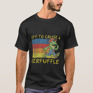 Off To Cause A Kerfuffle Funny Frog Retro Vintage  T-Shirt