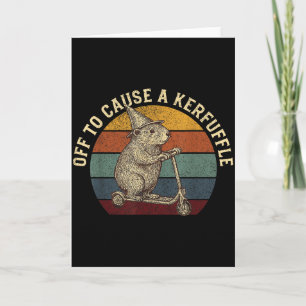 Off To Cause A Kerfuffle Funny Groundhog Riding Sc Card