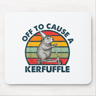 Off To Cause A Kerfuffle Funny Groundhog Riding Sc Mouse Mat