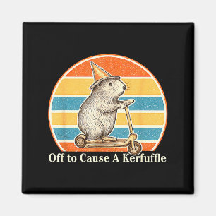 Off To Cause A Kerfuffle Funny Groundhog Scooter C Magnet