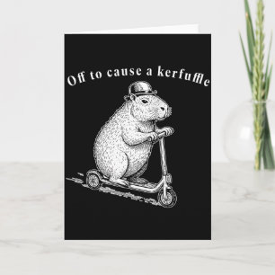 Off To Cause A Kerfuffle, Funny Groundhog Scooter  Card