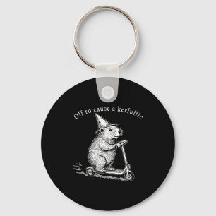 Off To Cause A Kerfuffle, Funny Groundhog Scooter Key Ring