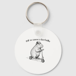 Off To Cause A Kerfuffle, Funny Groundhog Scooter Key Ring