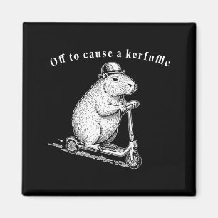 Off To Cause A Kerfuffle, Funny Groundhog Scooter Magnet