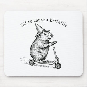 Off To Cause A Kerfuffle, Funny Groundhog Scooter  Mouse Mat