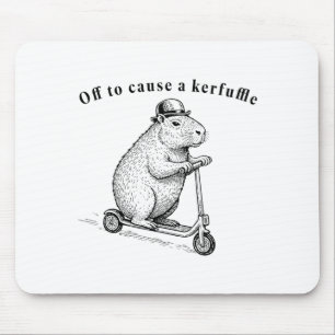 Off To Cause A Kerfuffle, Funny Groundhog Scooter Mouse Mat