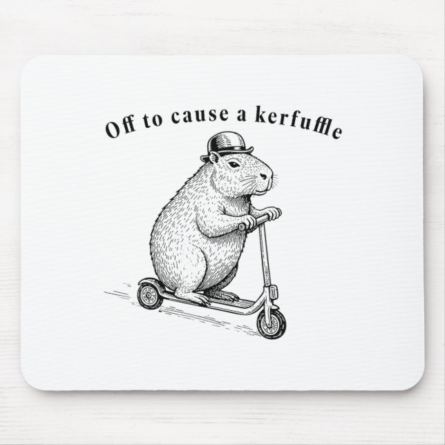 Off To Cause A Kerfuffle, Funny Groundhog Scooter  Mouse Mat (Front)