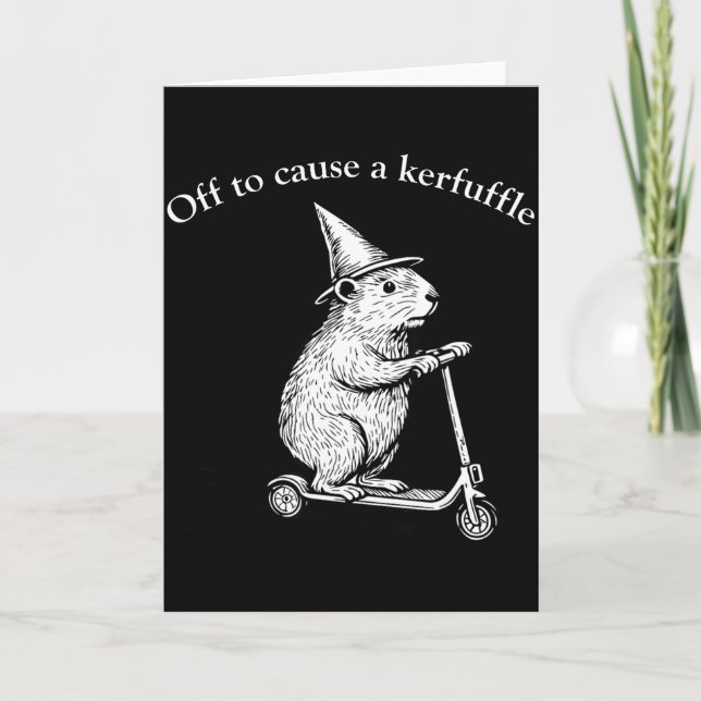 Off To Cause A Kerfuffle Funny Groundhog Scooter S Card (Front)