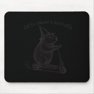 Off To Cause A Kerfuffle Funny Groundhog Scooter S Mouse Mat